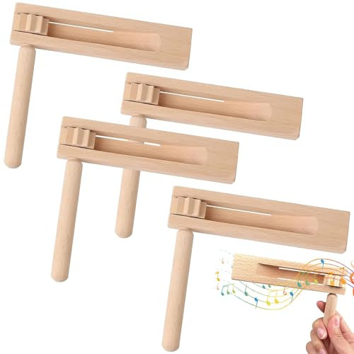 TTYSHIP® 4 Pezzi Cricchetto in Legno, Cricchetto Rotante in Legno per Eventi di Giochi, Eventi Sportivi