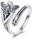 CUPENDA Löffelring für Dame 925 Sterlingsilber Totenkopf Motte Abalone Muschel Verstellbarer Ring Totenkopf Motte Schmuck Größe 6-8