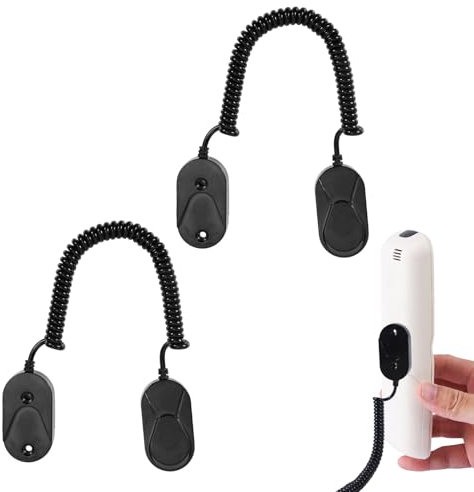 BOXOB 2pcs Magnetic Remote Control Holders, Retractable 6.3-47.24 Inch Wall Mount Self Adhesive Remote Control Holder with Spring Ropes for Home Office School Supply Storage