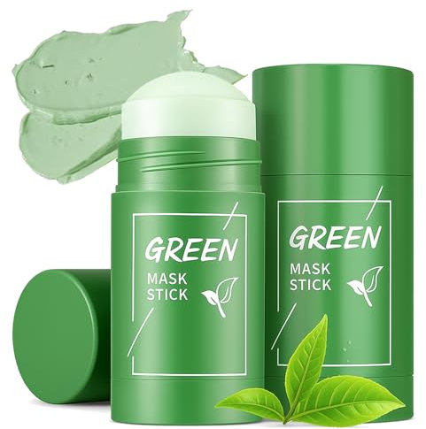 2 Pack Green Mask Stick, Máscara de Té Verde, limpieza profunda, control de aceite, Hidratar Piel, Limpiador de Poros y Puntos Negros para Regula Equilibrio Entre Agua y Aceite