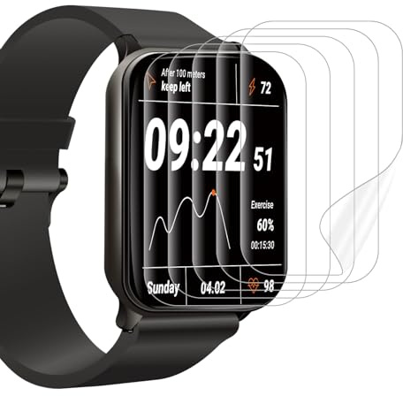 sourcing map Displayschutzfolien für Armbanduhr S9/8/7, rechteckig, flexibel, TPU, HD, blasenfrei, kratzfest, für Watch S9/8/7, 41 mm, transparent, 6 Stück
