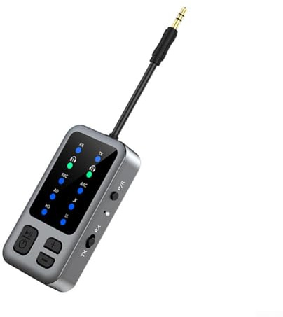 Besttoolifes Bluetooth-5.4-Audio-Adapter, 2-in-1-Sender und Empfänger mit AptX, 3,5 mm AUX für Auto, Heim-Stereo, TV, Kopfhörer, PC, niedrige Latenz, HD-Sound, kompaktes Design