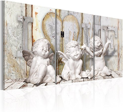 B&D XXL - Wandbilder XXL 60x30 cm Vlies Leinwandbild 3 Teilig Kunstdruck modern Wandbilder XXL Wanddekoration Design Wand Bild - Engel Abstrakt h-C-0045-b-e