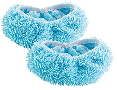 PEARL Wischmop Überzieher: Mikrofaser-Bodenwischer-Überzug für Besen, Schrubber & Schuhe, 2er-Set (Schuhüberzieher, Wischmop Schuhe, Putz Hausschuhe)