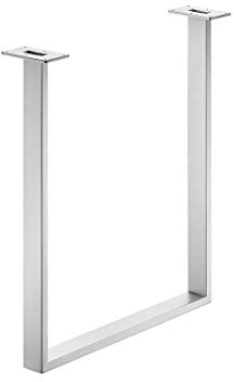Gedotec Tischkufe Tischgestell zum Anschrauben | Tragkraft 150 kg | Höhe: 720 mm | Tischbein Edelstahl matt gebürstet | Profil 80 x 20 mm | Möbelfuß höhen-verstellbar +10 mm | 1 Stück - Möbelkufen