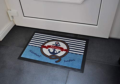 Fußmatte Schmutzfangmatte Fußabtreter Türmatte 40 x 60 cm Heimathafen Blau FM-6