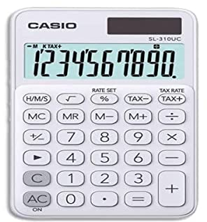 CASIO Taschenrechner SL-310UC, 10-stellig, Trendfarben, Steuerberechnung, Tausenderunterteilung, Solar-/Batteriebetrieb
