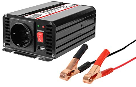 EUFAB 16481 Spannungswandler 300W 12 auf 230V, Schwarz