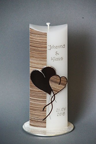 Hochzeitskerze/Brautkerze VINTAGE ☼ in Sonderform, inklusive Beschriftung ! W 7
