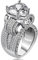Uloveido Argent Couleur Coeur Forme Énorme Simulé Diamant De Mariage Bagues de Fiançailles Graduation Cadeaux d'anniversaire pour Les Filles (Taille 59.5) Y429