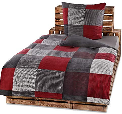 Protex 4 Teilige Winter Bettwäsche Set Fleece Flausch Mikrofaser 155x220 80x80 warme weiche Winterware