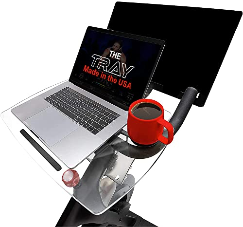 TFD The Tray | Compatible with Peloton Bikes (Original Models), Made in The USA, Laptop & Desk Tray Holder | Designed with Premium Grade Acrylic Materials - The Ultimate Peloton Accessories