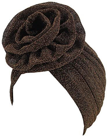 Surkat Glänzende Blume Turban Shimmer Chemo Cap Hairwrap Kopfbedeckung Beanie Haar Schal, Pink/Grün, Einheitsgröße