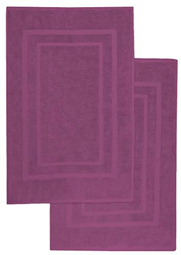 NatureMark 2er Pack Badvorleger | Premium Qualität | 100% Baumwolle | 50 x 80 cm | Duschvorleger Duschmatte Doppelpack | Farbe: Lila