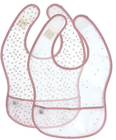 LÄSSIG Baby Lätzchen Set 2-teilig EVA, mit Auffangschutz abwaschbar/About Friends Chinchilla rosa