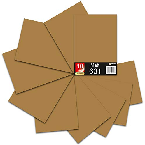 Din A4 Bogen 30x21cm 621/631 Plotterfolie Folie Vinyl Autofolie (092 Kupfer, 10er Set 631 Matt)