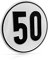 Betriebsausstattung24 Geschwindigkeitsschild 50 km/h - Maße: Ø 20,0 cm - Rund - Aluminium - Für Kraftfahrzeuge und Anhänger