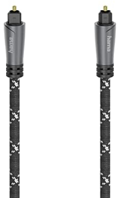 Hama Cavo ottico audio (cavo audio a fibre ottiche ODT Toslink, 1,5 m, garanzia 30 anni, ideale per Home Cinema, soundbar, TV, Samsung, Bose, LG, Sony, Sonos, PS4, Xbox), nero