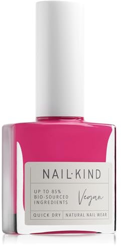 NAILKIND Pink Fuchsia Nail Polish - Own It - Bright Pink Nail Varnish - Vegan Nail Lacquer - Peta Certified + Cruelty Free - Quick Drying Long Lasting - Chip Resistant Manicure - 8ml