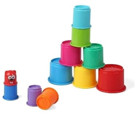 Ebiz - Vasos coloridos para juego de construcción Montessori