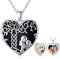 Shusukue Herz Medaillon Kette 925 Sterling Silber Mutter Tochter Kette Lebensbaum Kette Herz Schwarz Anhänger mit Foto Bilder Mama Schmuck Geschenke für Mutter Mädchen Kinder