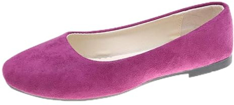 Hwalleum Ballerines plates décontractées à bout carré pour femme - Élégantes - À enfiler - Couleur unie - Tendance - Couleur unie - Chaussures plates confortables pour le bureau et la conduite