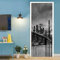 A.Monamour Türtapete Selbstklebend Türfolie Türposter 3D Brooklyn Bridge Und Die Skyline Von Manhattan Bei Nacht In New York City Vinyl Folie Türdeko Tapete Wandbild Türaufkleber Türtattoo 90 x 200 cm