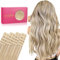 WENNALIFE Tape Extensions Echthaar, 20pcs 50g 40cm 16 Zoll Dreckiges Blond Highlights Bleichblond Remy Invisible Tape Extensions Seidig Gerade Echthaar Extensions Skin Weft Tape Ins