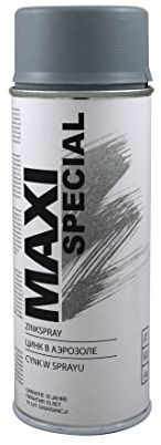 MAXI-SPECIAL | Zinkgrundierung | Maxi Special | Spray | Schnelltrocknend | Reines Zink | Für Metall und Stahl | Blechschutz | Beständig bis 350°C | Hochwertig | Mattgrau | 400 ml