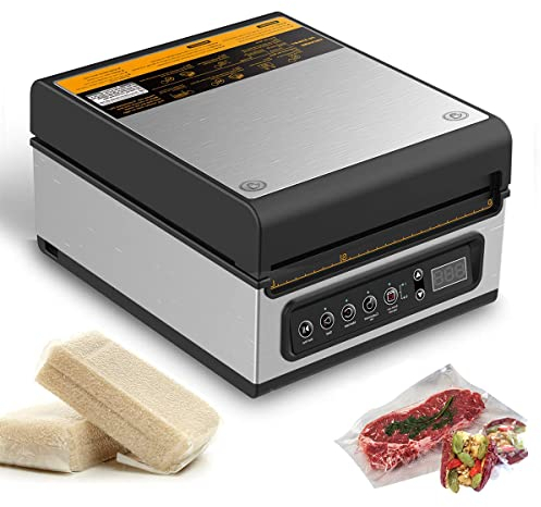 Chamber Vacuum Sealer Machine, 240W Commercial Vacuum Sealing Machine, 25.4 cm Sealing Bar Food Packaging Machine Preservation System for Dry Moist Liquid Juicy food