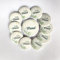 JGA-Button-Set Goldkranz Eukalyptus I 1xBraut (Ø50 mm)+ 10xTeam Braut (Ø37mm) I grün + weiß I Hochzeit JGA Party Anstecker
