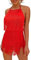 Ella Lust Sexy rückenfreies Fransenkleid, Jumpsuit – Western-Landkonzert, Cowgirl-Outfit für Damen, Nashville Quaste Strampler, Rot/Ausflug, einfarbig (Getaway Solids), Large