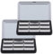 FRCOLOR 2 Sets Empty Magnetic Makeup Palette, Portable Black Cosmetic Storage Case for Eyeshadow, Blusher, Lipstick, Highlighter, DIY Makeup Tray for Travel and Daily Use