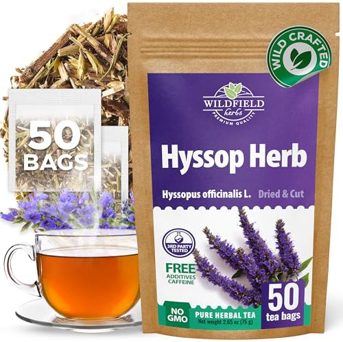 50 Bags Hyssop Dried Herb Hyssop Tea Herbal (Hyssópus Officinális) - 50 Count 1.5 g Tea Bag Herb Hyssops Hissop Hysopp Hisopo