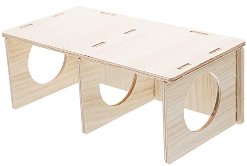 ULTECHNOVO Mini Cachette en Bois pour Lapin - Cabane pour Hamster Lapin Cobaye Château Tour Jouets Maison De Jeu Amovible pour Lapins D'intérieur Chinchilla Gerbilles Souris 21 X 11 Cm