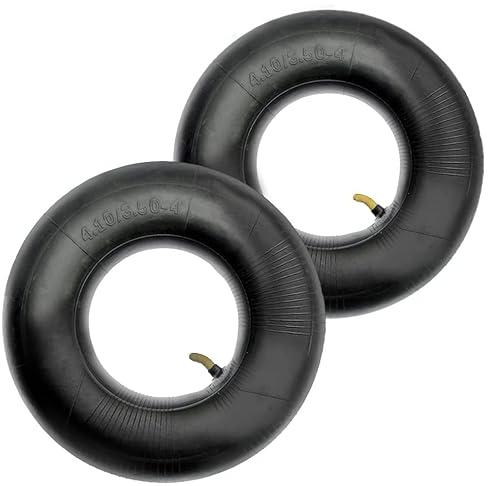 UQTUKO Camera D'aria per carriola 4,10/3,50-4, 2 pezzi Camere d'aria per carriole con valvola pneumatica TR87 per carriole, carrelli da giardino, tosaerba e carrelli a mano
