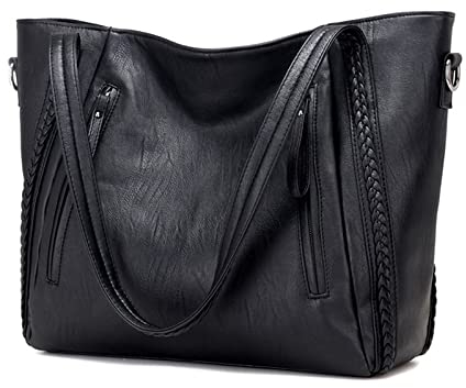 SilteD Luxus-Damentasche aus weichem Leder, Handtasche, Designer-Handtasche, großes Fassungsvermögen, gewebte Umhängetasche, Damen-Freizeit-Tragetasche, schwarze Reisetasche. Modisch und vielseitig