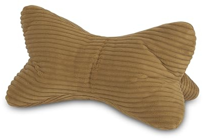 Leseknochen Cord Gold Nackenkissen Knochenkissen Nackenrolle Lesekissen Öko-Tex 100 zertifiziert und 60°C waschbar - Kissen für Nacken, Knie oder Bauch zum Lesen oder Relaxen - 38x19x19 cm