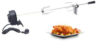 YUNRUX Elektrische Drehspiess Grill-Werkzeuge Automatisch 80cm BBQ-Toro Grillspieß Set Edelstahl Rotisserie Set Grillspieß-Aufsatz Set BBQ Gabel mit Motor Rotisserie Drehspieß