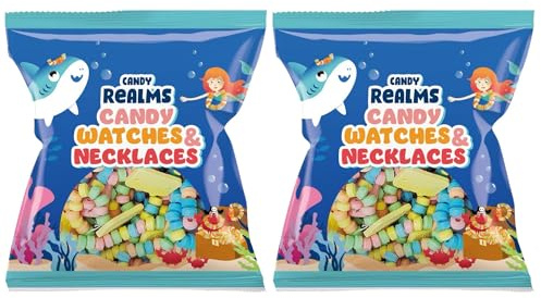Candy Realms Candy Watches & Necklaces - Jewellery Sweets 102g - 2x Share Bags