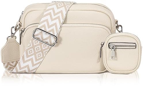 GASSDA Crossbody Bag Damen Kleine Umhängetasche Damen Breiter Gurt PU Leder Handtasche mit Abnehmbarem Schultergurt