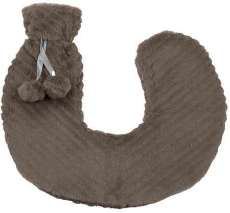 A2Z Hot Water Bottles U-Shaped Soft Plush Fleece Cover 1 Liter Durable Leak Proof Rubber Bottle Pain Relief Neck Back Shoulder Warmer Cosy Nights Sofa Bedtime Heat Therapy
