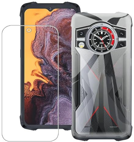 Bsdurable 2 in 1 Handyhülle für Cubot Kingkong 9 Hülle mit Panzerglas Schutzfolie Displayschutz Transparent Schutzhülle Dünn Soft Silikon TPU Protection Mobile Phone Case Cover Clear