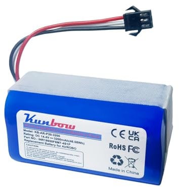 Kunbow 3200mAh Li-ion akku, Ersatzakku für AIRROBO P20 Saugroboter.(14.4V / 46.08Wh)