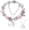 FYFLYMT Kitty Armband Geschenke für Mädchen,2Pcs Kitty Schmuck Set,Kitty Charm Armband Mit Anhänger und Kitty Kette,Cartoon Verstellbares Armband für Mädchen Geschenke