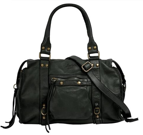 Samantha Look Shopper Echt Leder Damen | Made in Italy, Vintage Schultertasche, Umhängetasche mit Reißverschluss, große Henkeltasche | 021061