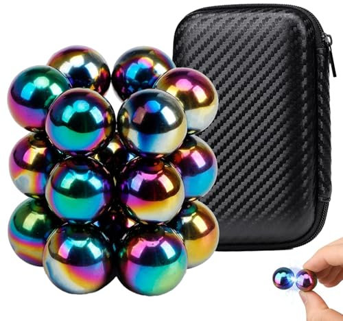 CANRNYACBZ 18 Stück Magnetkugeln Bunt, 20 mm Bunte runde Magnetsteine, Stresskiller magnetische Kugeln für Erwachsene für Whiteboard Kühlschrank Büro, Anti-Stress Geschenkidee, Fidget Magnet Gadgets