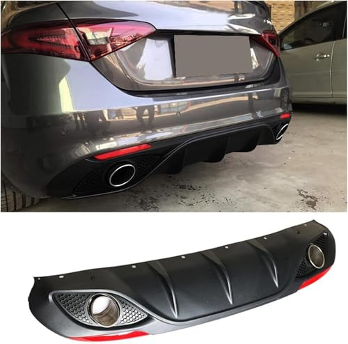 Wtwtg Auto Heckstoßstange Diffusor für Alfa Romeo Giulia Sedan 4 Porte 2016-2020, Heckstoßstange Spoiler Lippe Diffusor Anti-Crash Splitter Car Schützen Bodykits