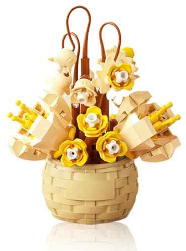 Vilbocr Juego de bloques de construcción de flores, juguetes para plantas y suculentas, maceta, colección botánica de regalo de cumpleaños (Bluebell 162 unidades)