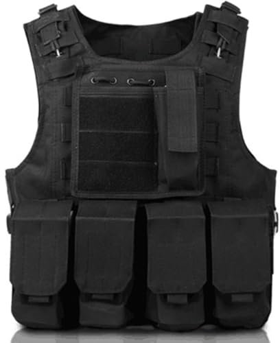 HoveeLuty Security Vest Adjustable Airsoft Vest Lightweight Paintball Quick Release Plate Carrier Comfort Police Multifunctional Outdoor for Train Game Paintball Airsoft